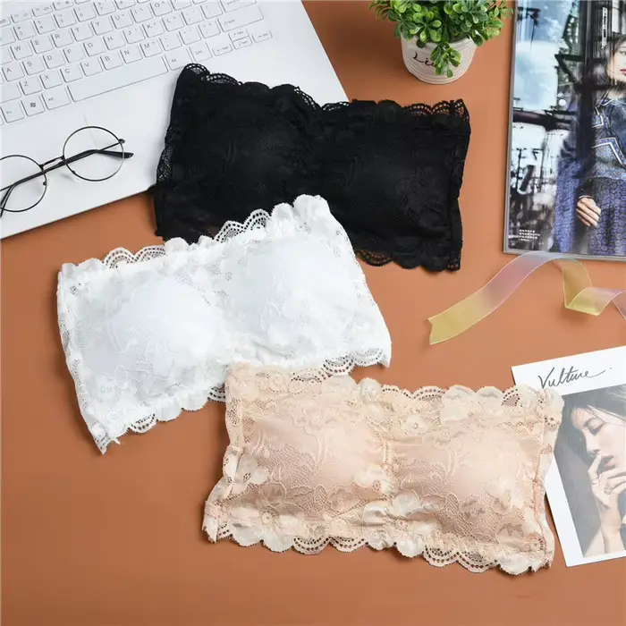 Dámska čipkovaná bandeau podprsenka