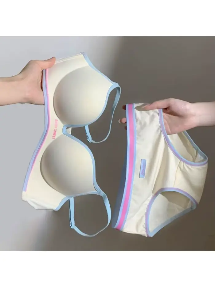 Bezšvová push up podprsenka pre malý hrudník Farebná dopamínová podprsenka Comfort Lift a nohavičky podprsenka a sexy vzhľad pre ženy