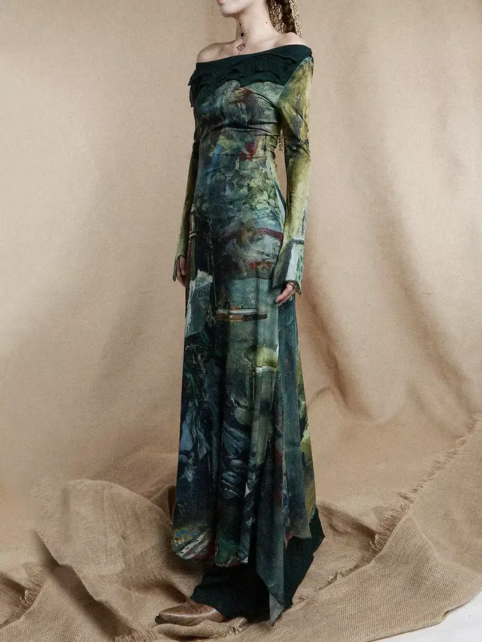 REDDACHIC-Ensemble de Robe Longue Cincher pour Femme, Imprimé Esthétique, Robe une Pièce, Porte-Jarr