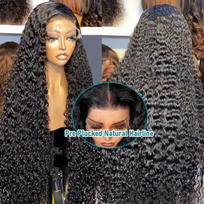 Perruque en cheveux humains Parochňa avec texture vague profonde, prête à porter, adaptable à toutes les occasions et entretien facile pour femmes