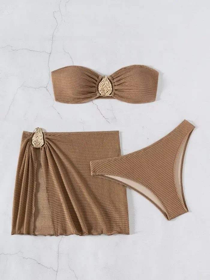 Bikini Chisalis 2025 Dámska sada, Nízky pás Sexy Bikiny, Plážový set so šatami, Pre ženy Špeciálne príležitosti