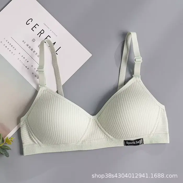 Sous-vêtements en coton femmes AB tasse soutien-gorge sans fil rassemblé confort V brassière Push Up