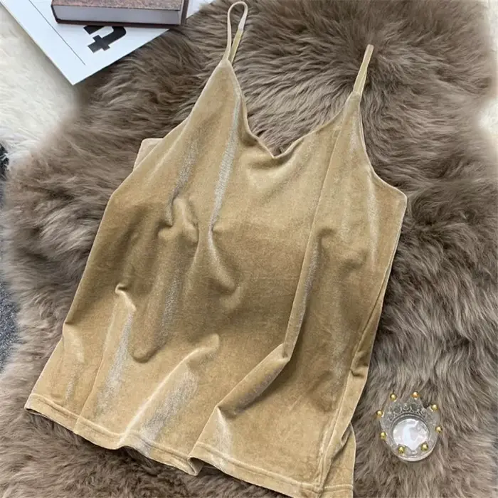 Camisole en velours polyester et élasthanne pour femmes style lolita printemps été occasions spéciales