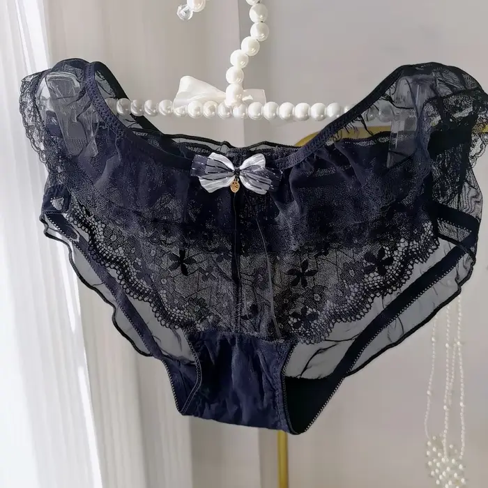 Lolita – sieťovaná a čipkovaná nohavička s volánmi
