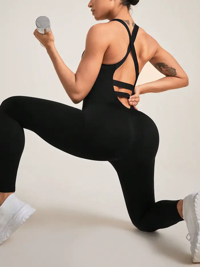 Combinaisons pour femmes, barboteuse d'entraînement de yoga une pièce sans couture