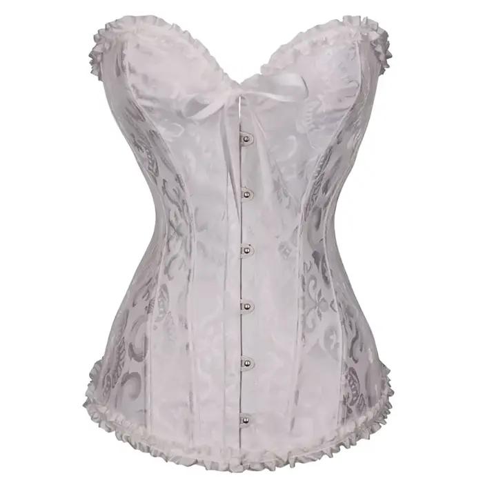 Corsets et Bustiers Sexy pour Femmes, Style Court, en Jacquard et Dentelle, avec Bretelles Arrière, 
