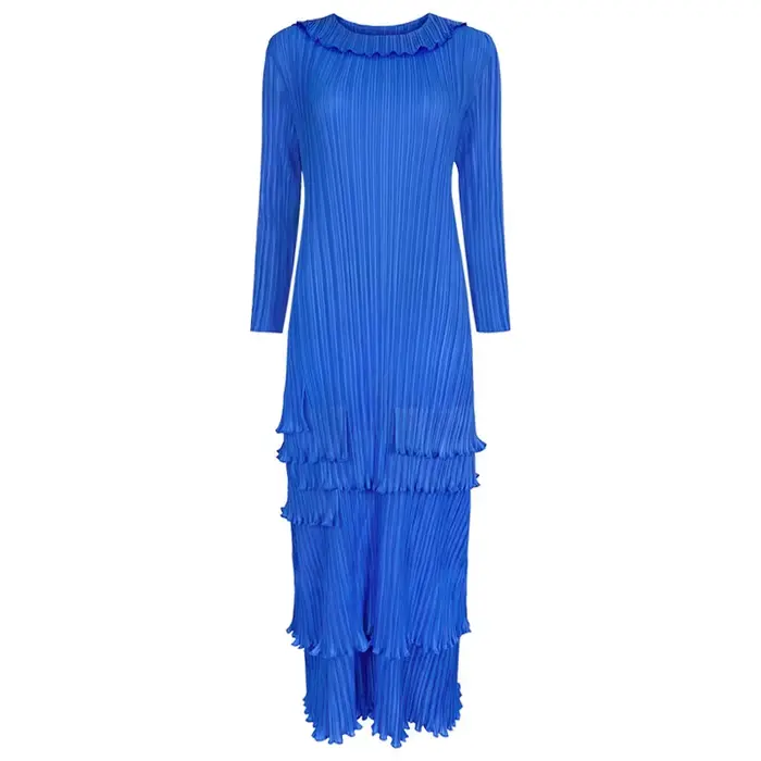 Robe plissée à la mode trois manoirs, robe de gâteau vieillissante de tempérament, fouet de concepti