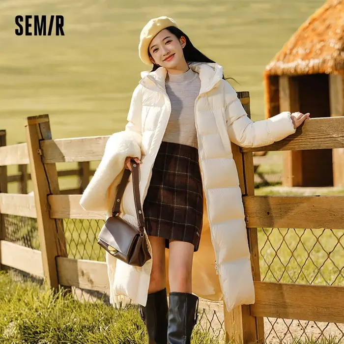 Doudoune longue imperméable pour femme Semir, nouvelle collection hiver 2025, manteau ample à capuch