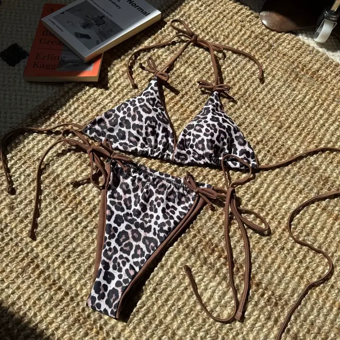 Sexy Leopard Bikini Suit Ženy Popruh Push Up Plavky Tri body Bikini Set Plavky s nízkym pásom Ženy Letné Plavky bez chrbta