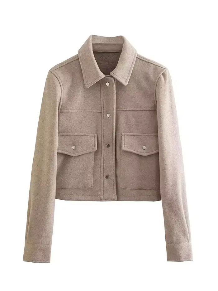 HH vestes pour femmes automne mode solide poches avant bouton à manches longues veste élégante femme