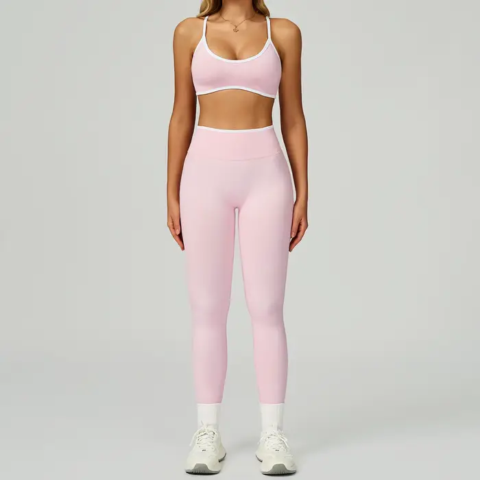 Ensemble de sport sans couture pour femmes, vêtements de Fitness, blocage de couleur, ensembles de Y