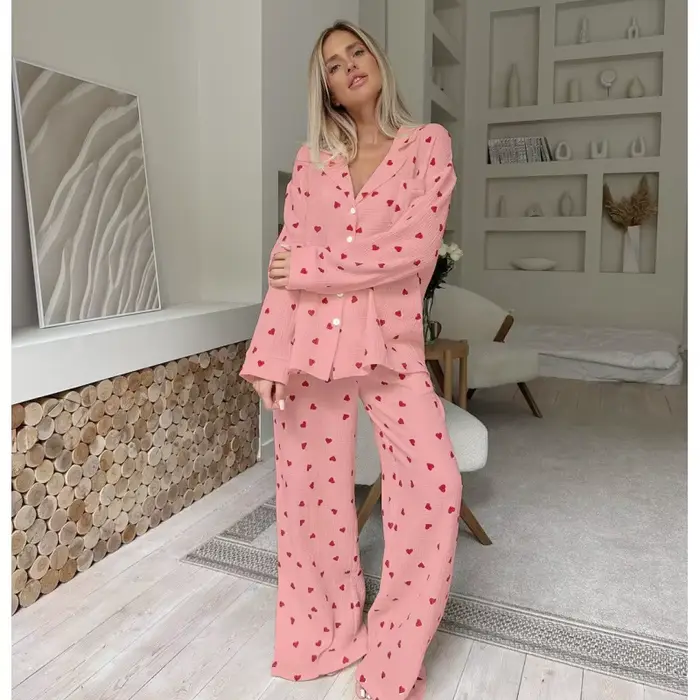 Dámske pyžamo srdiečkový vzor