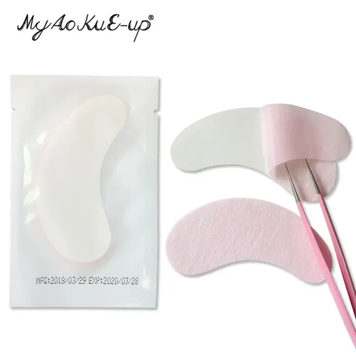 50 paires de patchs pour les yeux sous les coussinets pour les yeux papier Gel tampon pour cils auto