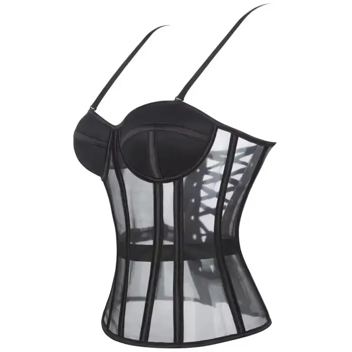 Korzet overbust s podprsenkou Korset žena bez ramienok top mesh ženy Spodná bielizeň čierna biela Spodná bielizeň Sexy