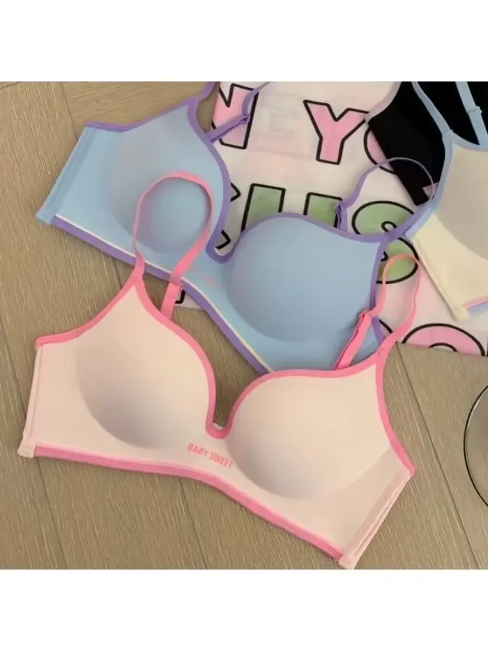 Bezšvová push up podprsenka pre malý hrudník Farebná dopamínová podprsenka Comfort Lift a nohavičky podprsenka a sexy vzhľad pre ženy