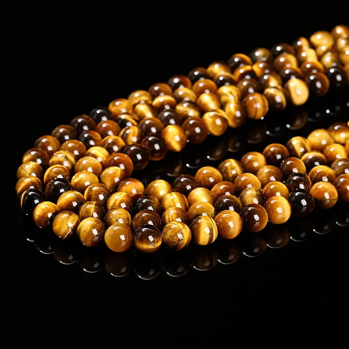 Perle en pierre œil de tigre jaune naturel, entretoise ample 4 6 8 10 12mm pour la fabrication de bi