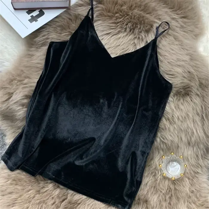 Camisole en velours polyester et élasthanne pour femmes style lolita printemps été occasions spéciales