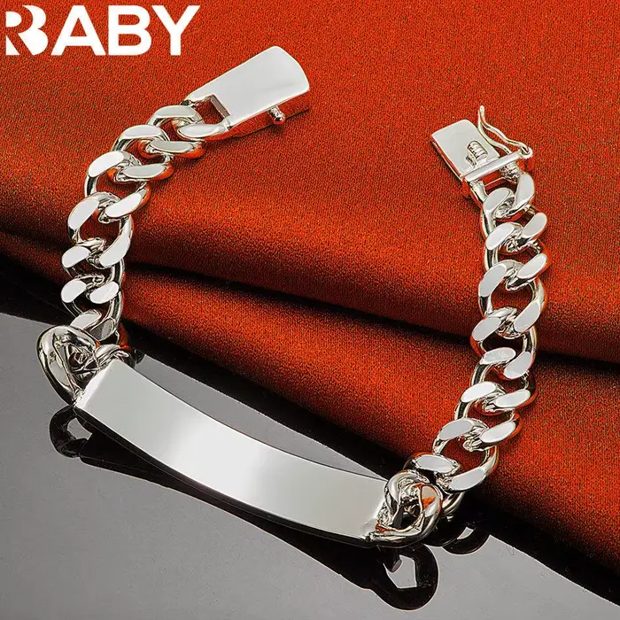 URBABY – Štvorcový retiazkový náramok z rýdzeho striebra 925 pre ženy