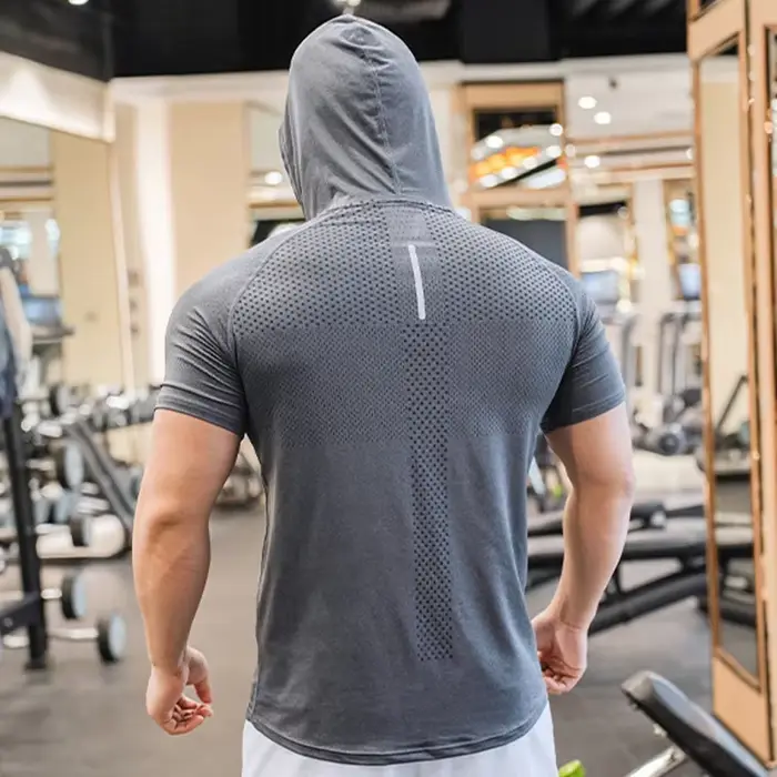 Pánske bežecké a fitness bunda pletené polyester krátke rukávy športové a spoločenské príležitosti