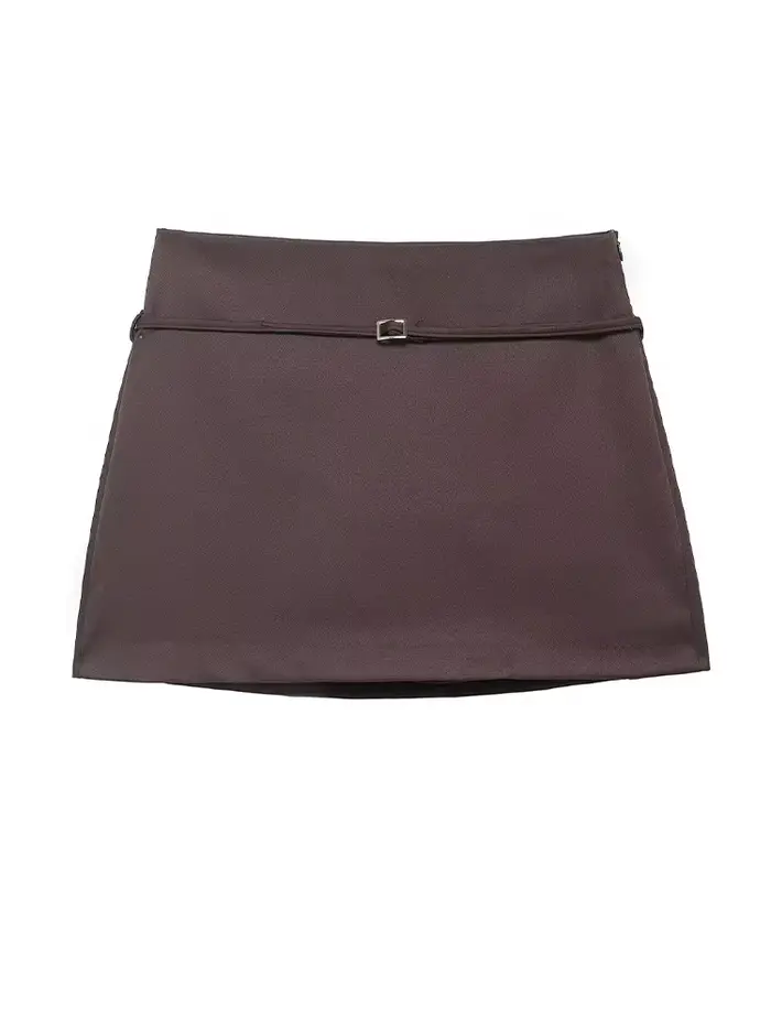 Culottes courtes HH en polyester pour femmes, avec ceinture décorative, shorts hauts, braguette zippée latérale, style de plage, confortables et polyvalentes pour toutes les saisons
