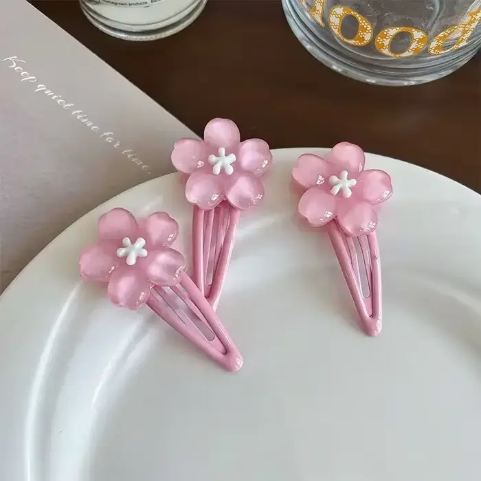 Pince à cheveux en fleurs de cerisier, douce et mignonne, couvre-chef pour filles mignonnes, BB Clip