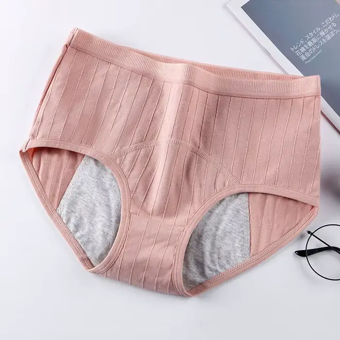 Bavlnené menštruačné nohavičky pre ženy, vysoký pás, fyziologické