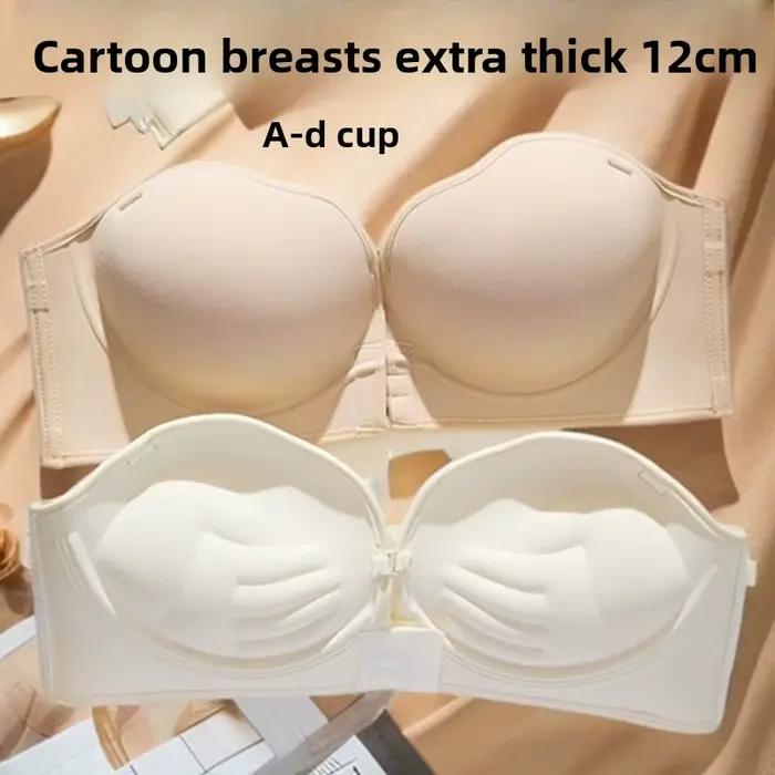 Push-up podprsenka bez ramienok s hrúbkou 12 cm s predným zapínaním na svadbu