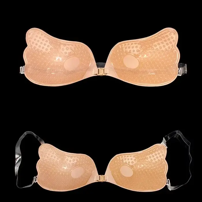 Neviditeľná podprsenka spodná bielizeň Ženy Push Up Silikónové svadobné tesné opakovane použiteľné bez ramienok priehľadný Backless Bikini