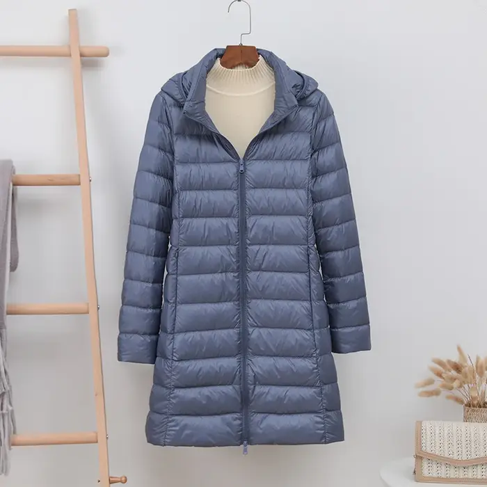 NewBang – doudoune longue et épaisse pour femme, chapeau détachable, doudoune Ultra légère, avec cap