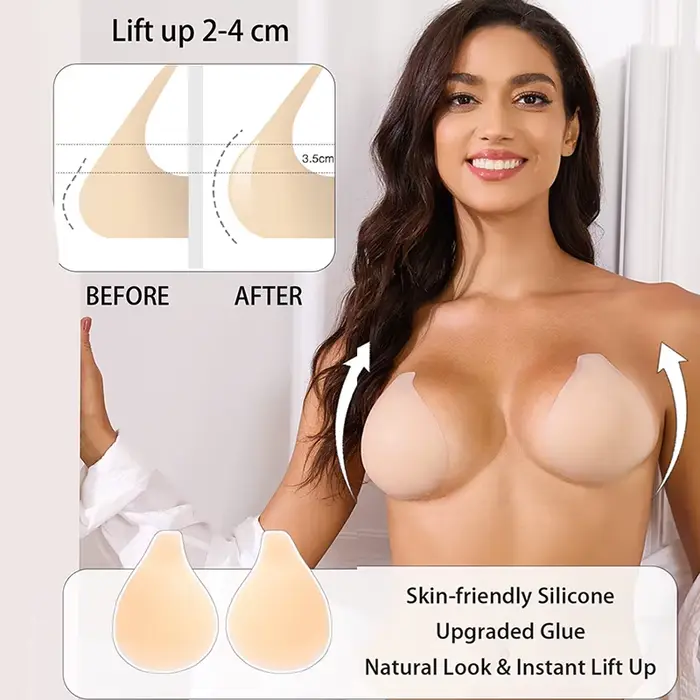 Samolepiaca push-up podprsenka bez ramienok a chrbta pre ženy