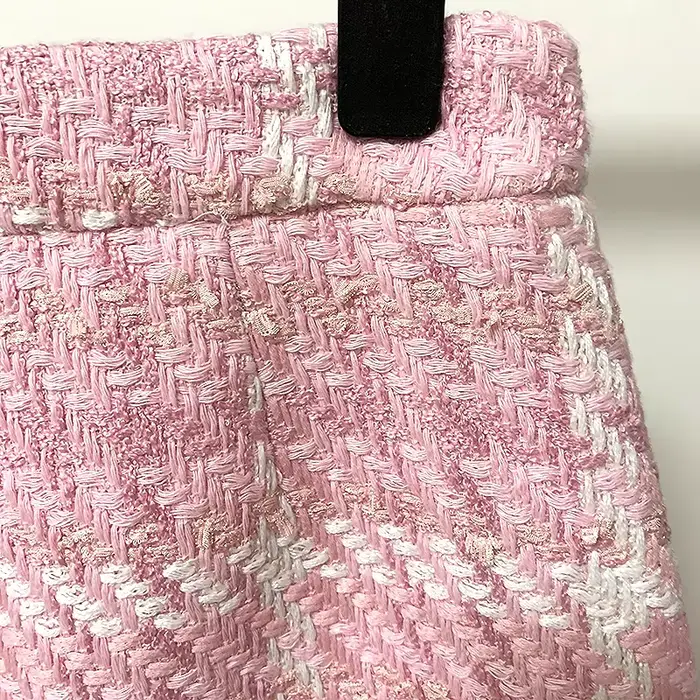 HIGH STREET Nouvelle Collection 2026 Jupe Rose de Créateur pour Femme, en Mélange de Laine Douce, à