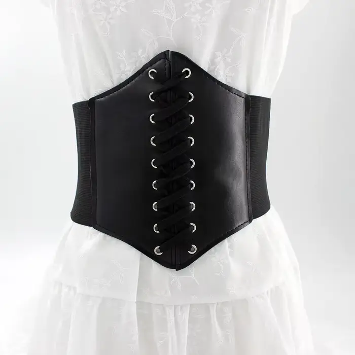Čierne shapewear body pre ženy gotické oblečenie pod poprsie pás cincher tréner pu elastická koža sexy svadobné korzety a bustiers štýl každý deň