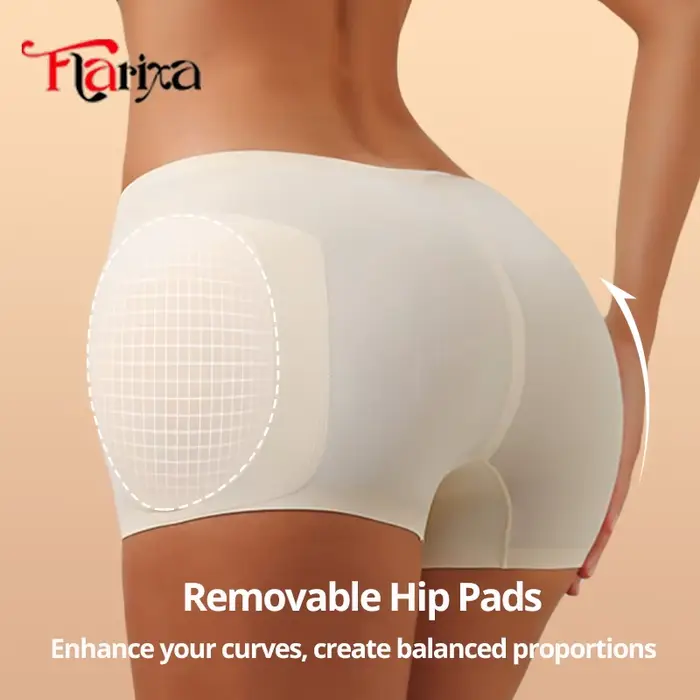 Flarixa coussinets de hanche Shapewear culottes tissu de glace contrôle du bas de l'abdomen Boxer Shorts femmes rehausseur de fesses sous-vêtements rembourrés respirant