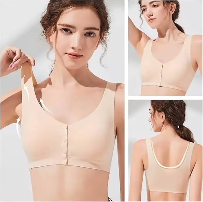Soutien-gorge sans couture post-mastectomie avec prothèse en forme de triangle à base de graines végétales pour femmes convalescentes occasions spéciales
