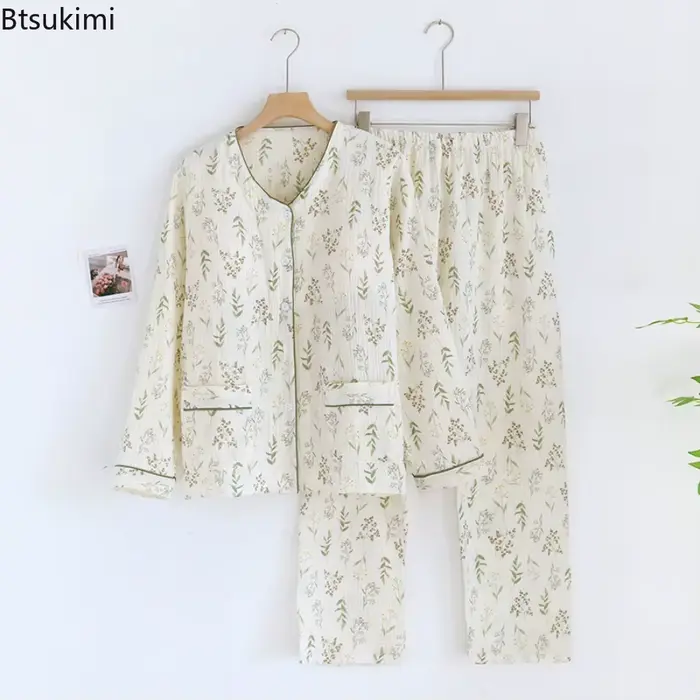 100% bavlna Letné kvetinové pyžamo pre ženy Špeciálne príležitosti Mäkké noci Zimné jarné jesenné elegancie Domov