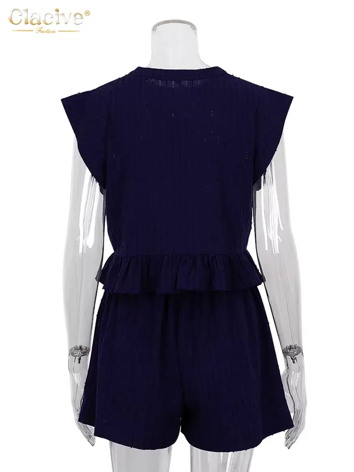 ClacMarkets-Ensemble 2 Pièces Décontracté pour Femme, Haut en Fibre Précieuse, Blanc, Taille Haute, 