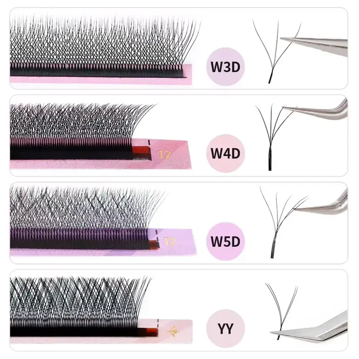 Cils ARISON YY et cils en forme de W 3D/4D/5D, extensions de cils pré-fabriquées brésiliennes, volum