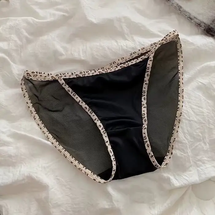 Culotte femme dentelle léopard antibactérien entrejambe culotte confortable Lingerie Sexy femme resp