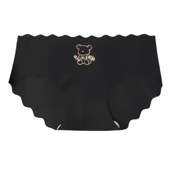 Lingerie Invisible sans couture pour femmes, sous-vêtements de couleur unie, en soie glacée, taille 