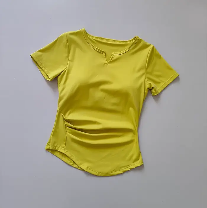 Chemises de sport pour femmes, T-shirt de Yoga à manches courtes, rembourré, serré, d'entraînement, 