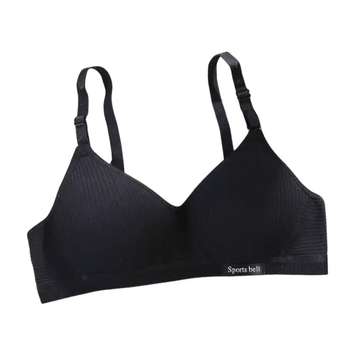 Soutien-gorge sans armatures en coton pour femme, bonnet AB, confortable, push-up, lingerie, bralett
