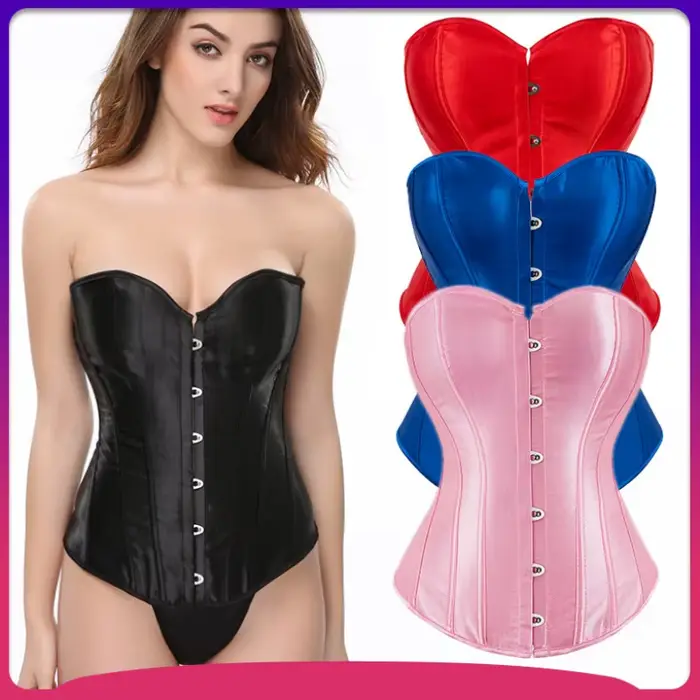 Veľká veľkosť Sexy Bustier top Gotický korzet s elastickým šnurovaním bez kostíc cez prsia