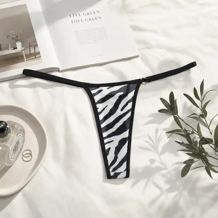 Lingerie sans couture pour femmes, strings taille basse à pois, culottes fines à imprimé rayé, sous-vêtements de fitness