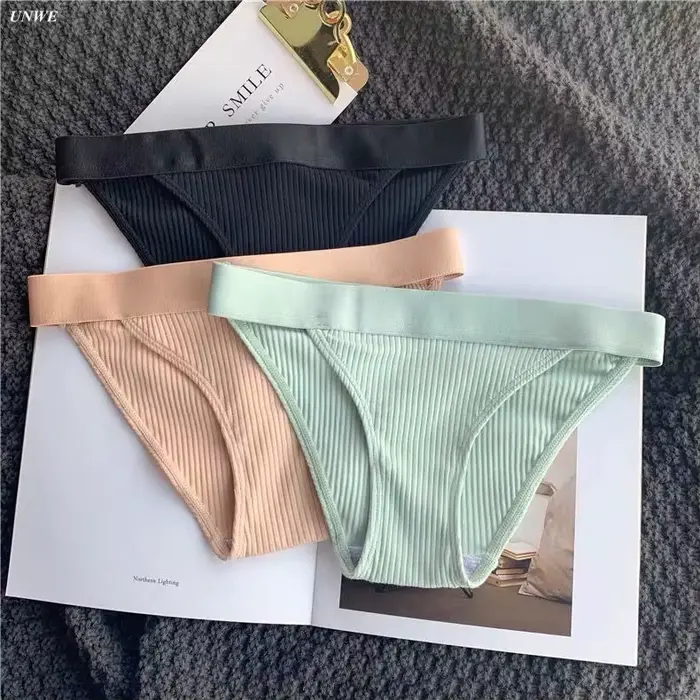 nohavičky Štýlová dámska pletená bavlna so strednou veľkosťou Podpora pre ženy spodná bielizeň Sexy Soft Bikini Panty Čierna šedá Zelená Ružová Námornícka biela Špeciálne príležitosti