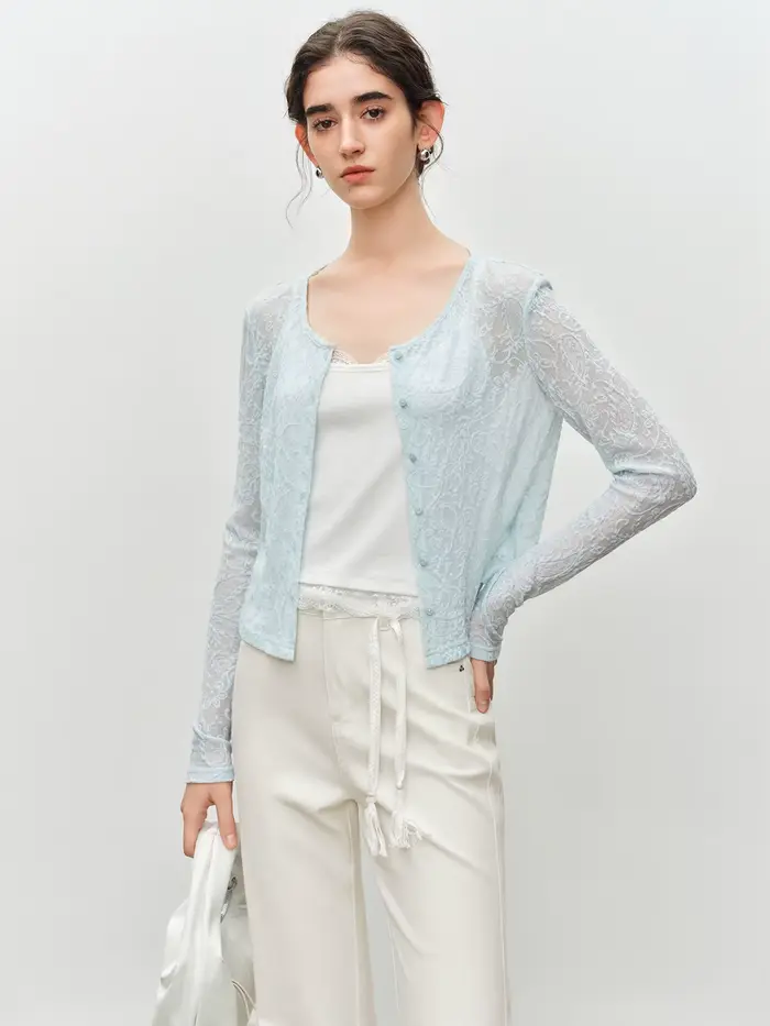 Ensemble élégant robe à bretelles et chemise en dentelle ZIQIAO pour femme – Nouvelle collection été