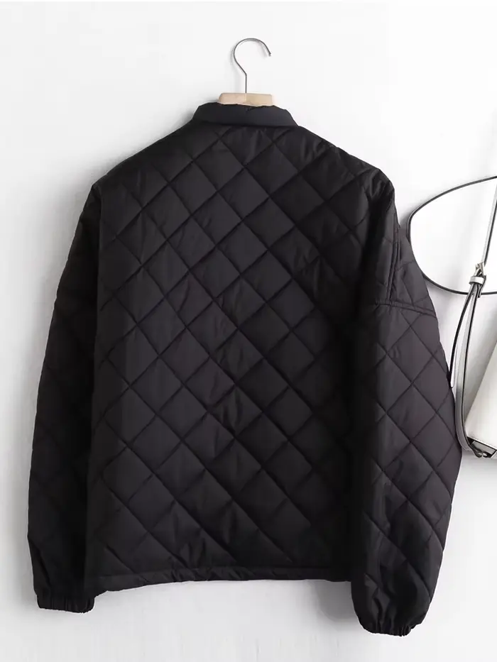 YENKYE – veste de vol matelassée surdimensionnée pour femme, manteau d'extérieur Vintage noir à manc