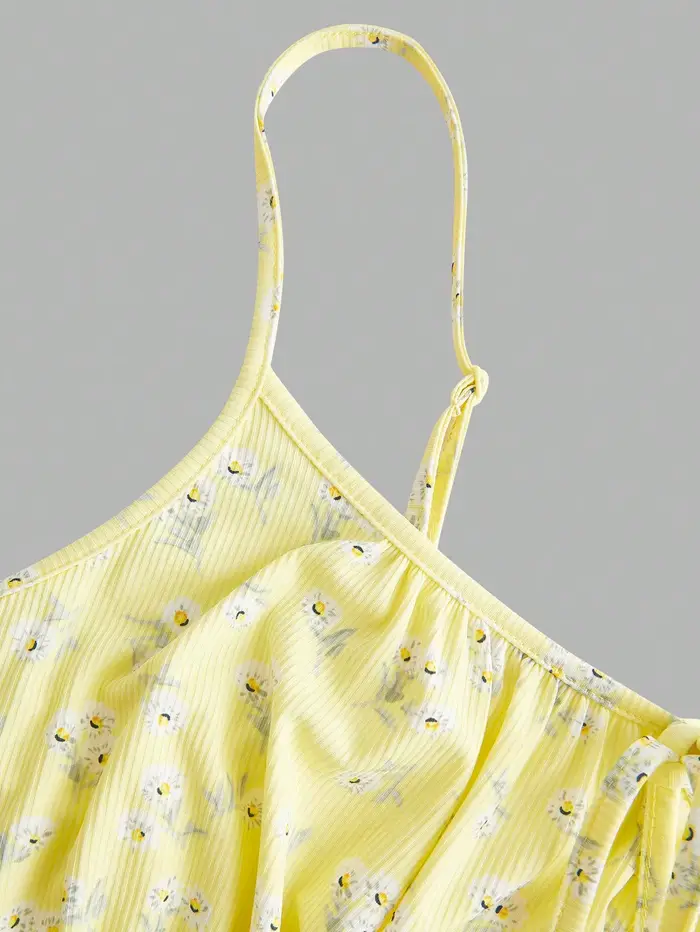 Robe camisole florale élégante, sans manches, à fines bretelles, nouvelle mode