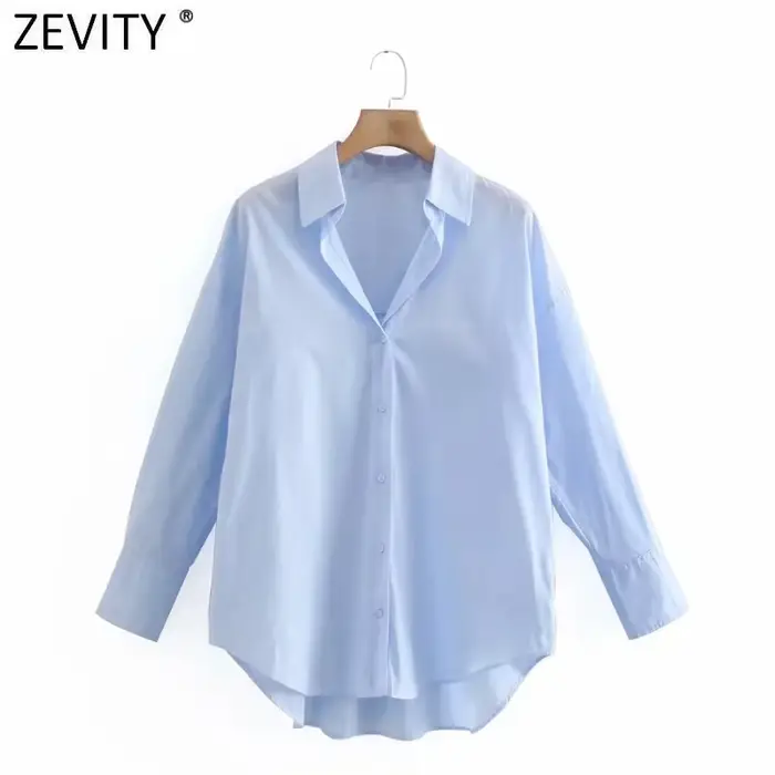 Zevity – Dámska košeľa z popelínu s dlhým rukávom