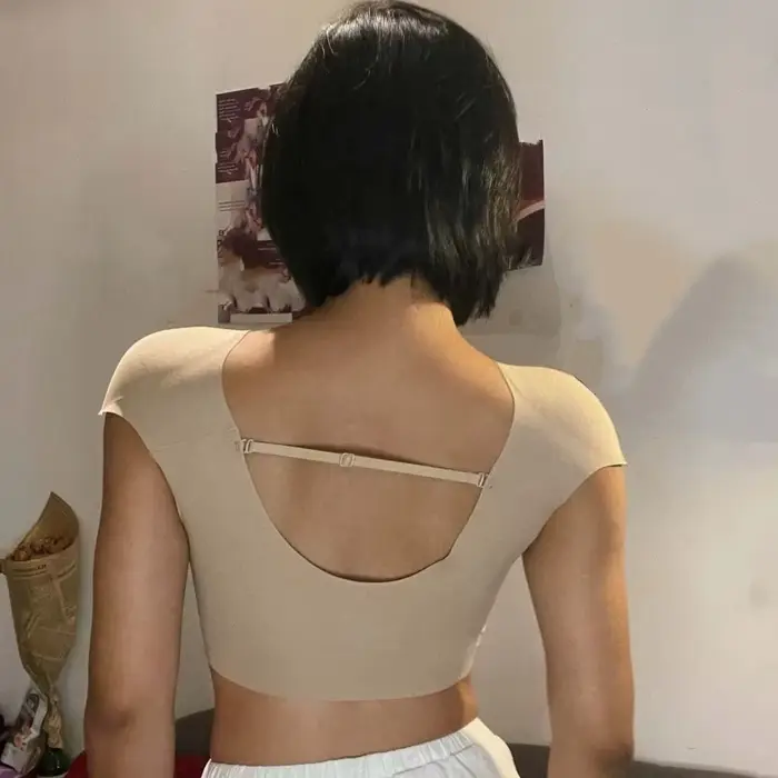 Rovná šikmá ramenná podprsenka, v-neck, bezšvíková, neviditeľná, ramenná podložka, vesta, viazanie na hrudník, Bustier, bezdrôtové, dievčenské modelovacie oblečenie