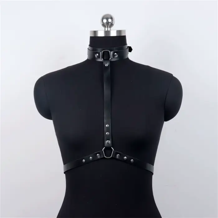 Harnais de corps pour femme, ceinture à chaînes, corset, lingerie en cuir, porte-jarretelles, vêteme